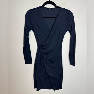 Banana Republic Midnight Blue Long Sleeve Dress XXSP Faux Wrap